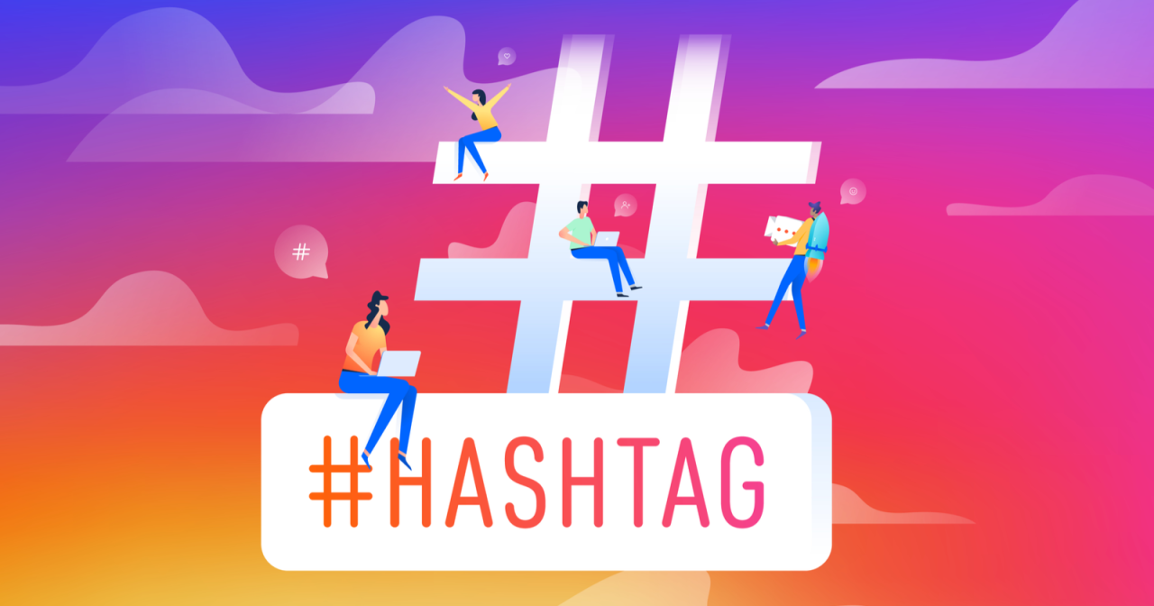 Desenho gráfico de uma grande hashtag e pessoas sentaadas nela
