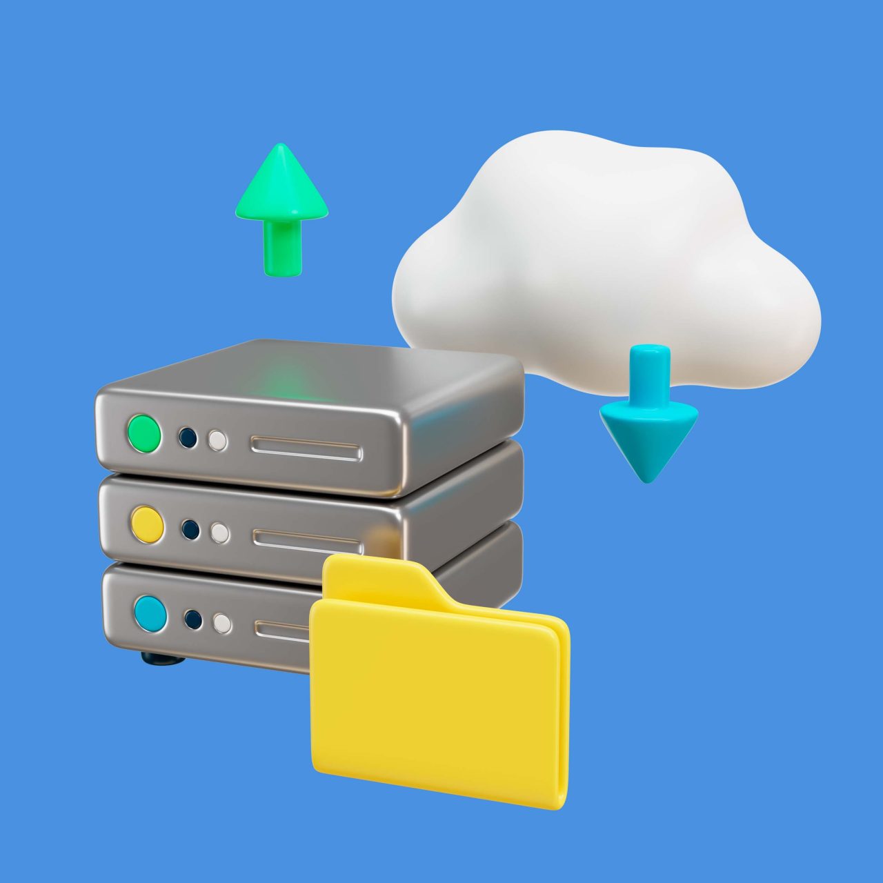 desenho de como funciona o armazenamento de dados na nuvem