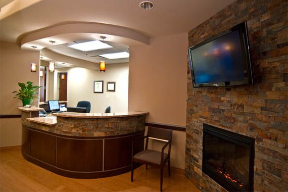 Sala de espera de clínica de dentista vazia