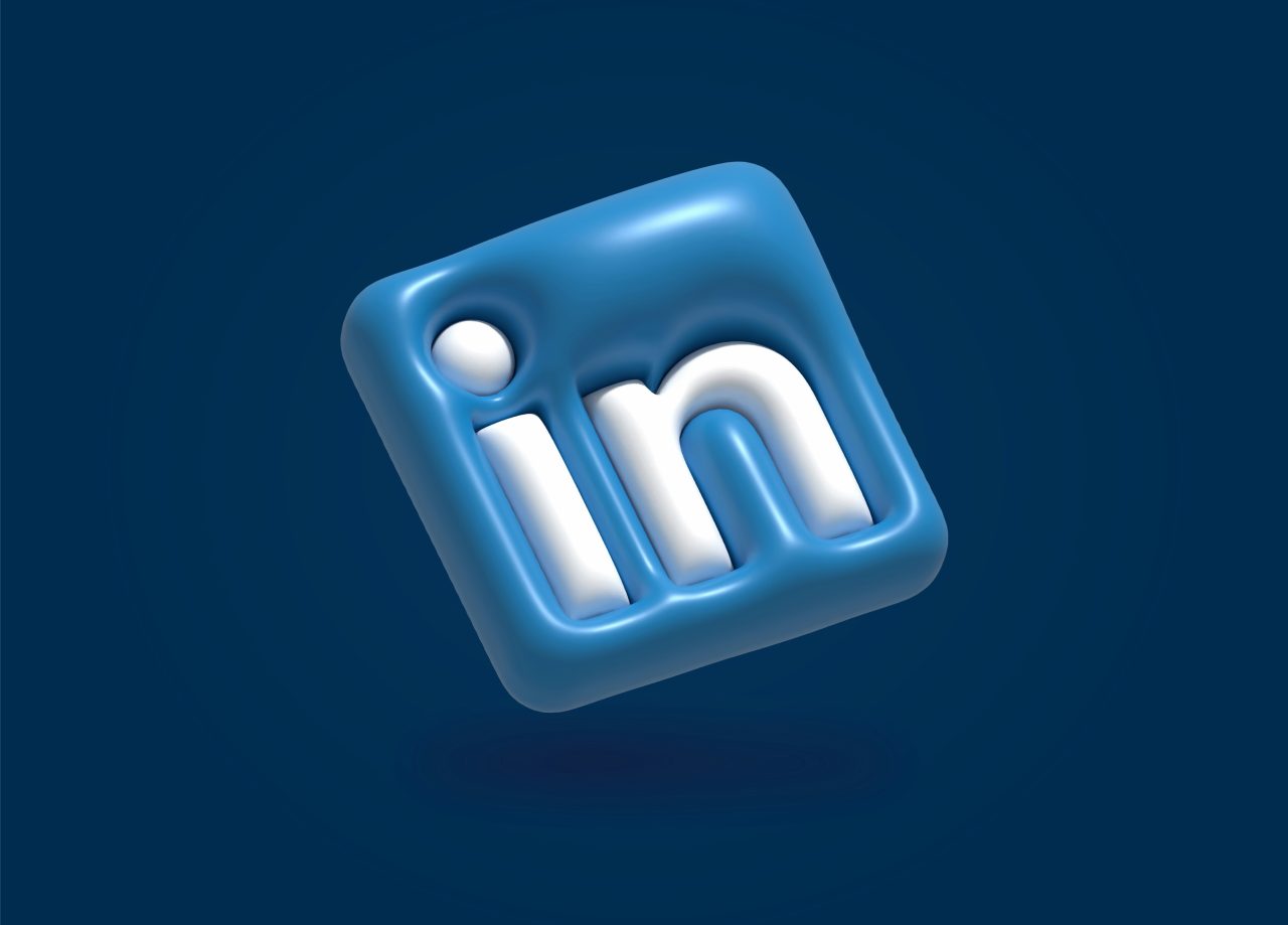 Logo do Linkedin com fundo azul