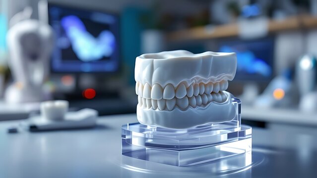 modelo pronto de gesso odontológico.