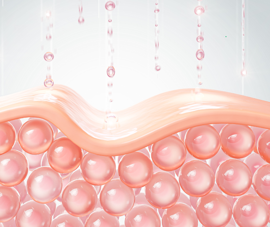 Ilustração de colágeno da pele.